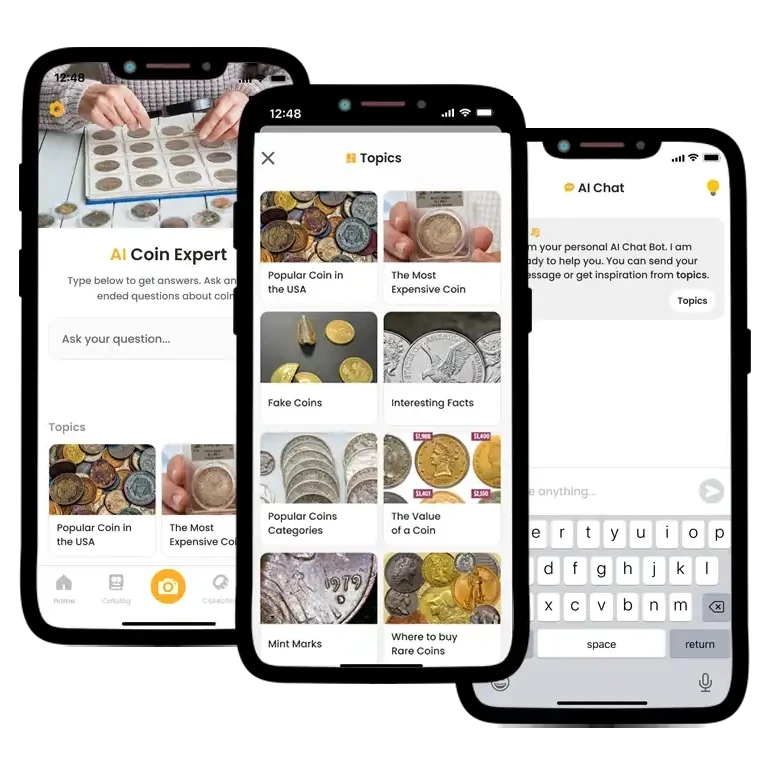 A screen from the app demonstrating the Coin ID Scanner’s possibilities.
